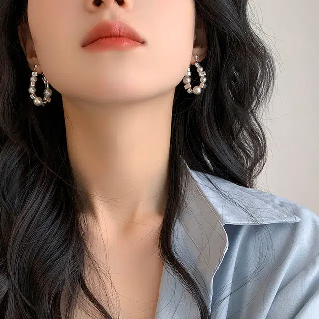 伊灿 碎银几两 小众设计高级感耳饰 仿珍珠 耳环 女