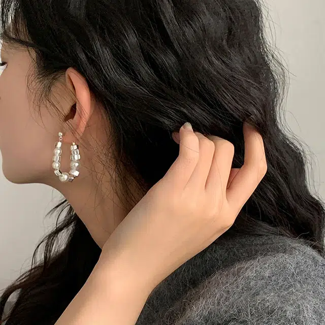 伊灿 碎银几两 小众设计高级感耳饰 仿珍珠 耳环 女