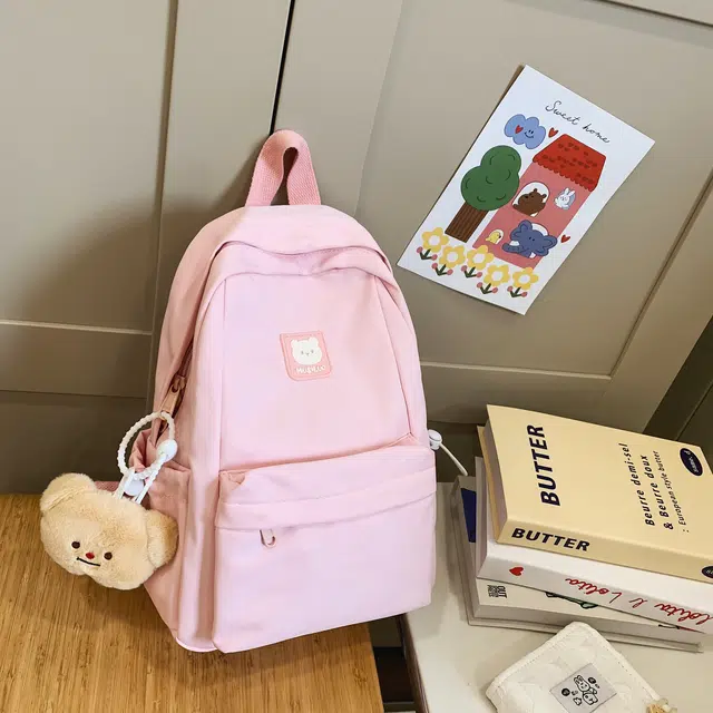 凡思曼 百搭韩版纯色 尼龙 书包背包双肩包 女款 多色