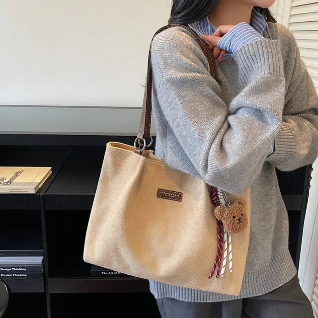 凡思曼 慵懒风复古时尚通勤高级感 麂皮绒 托特包单肩包 常规 女款 多色