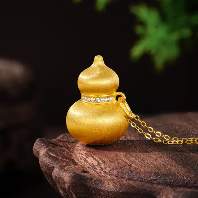 中鑫珠宝 宝丝缎葫芦 挂坠细腻拉丝工艺#好运 足金 按克计价 黄金吊坠 女款