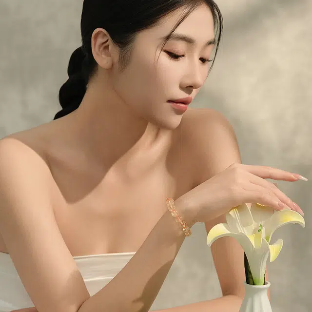 中鑫珠宝 日进斗晶透明 通透 串珠财富之石 水晶 手串 女款
