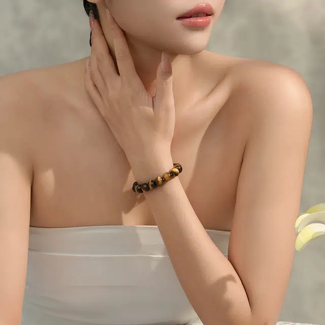 中鑫珠宝 聚宝 好运 串珠虎眸石潮酷 虎眼石 手串 男女同款情侣款