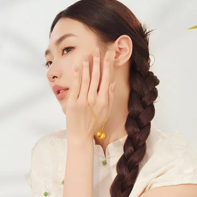 中鑫珠宝 宝丝缎葫芦 挂坠细腻拉丝工艺#好运 足金 按克计价 黄金吊坠 女款