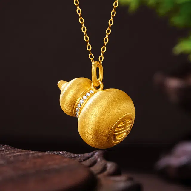 中鑫珠宝 宝丝缎葫芦 挂坠细腻拉丝工艺#好运 足金 按克计价 黄金吊坠 女款