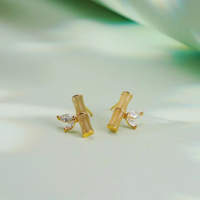 二三二三 竹节新中式国风小众高级感耳环耳坠耳饰 和田玉 耳钉 女款