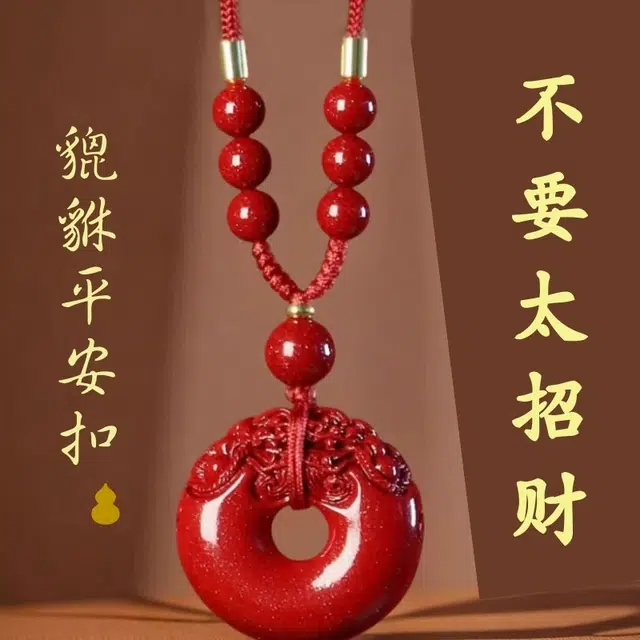 【转运纳福】 千玺世家 #好运招财扶摇直上貔貅吸金平安扣 朱砂 项链 男女同款情侣款