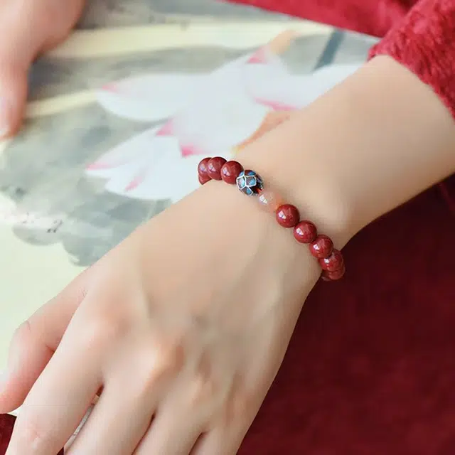千玺世家 紫金砂帝王砂太阳石莲华 再造辰砂朱砂 手串 女款
