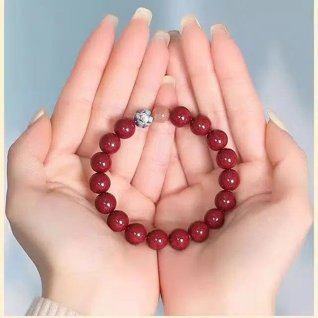 千玺世家 紫金砂帝王砂太阳石莲华 再造辰砂朱砂 手串 女款