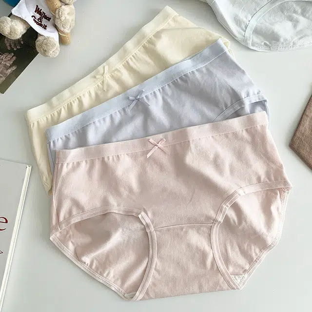 轻迎 抑菌纯棉裆柔软舒适透气少女甜美高颜值纯色三角内裤 女款