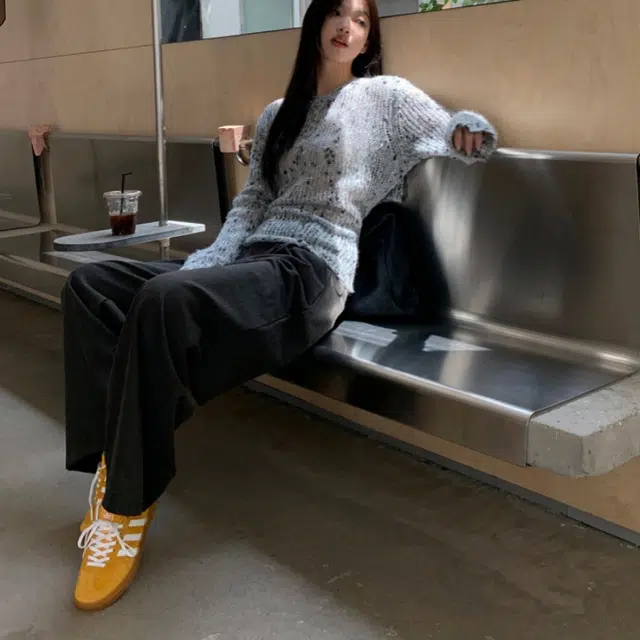 木清清 垂感宽松直筒长裤高腰休闲裤 女款 灰色