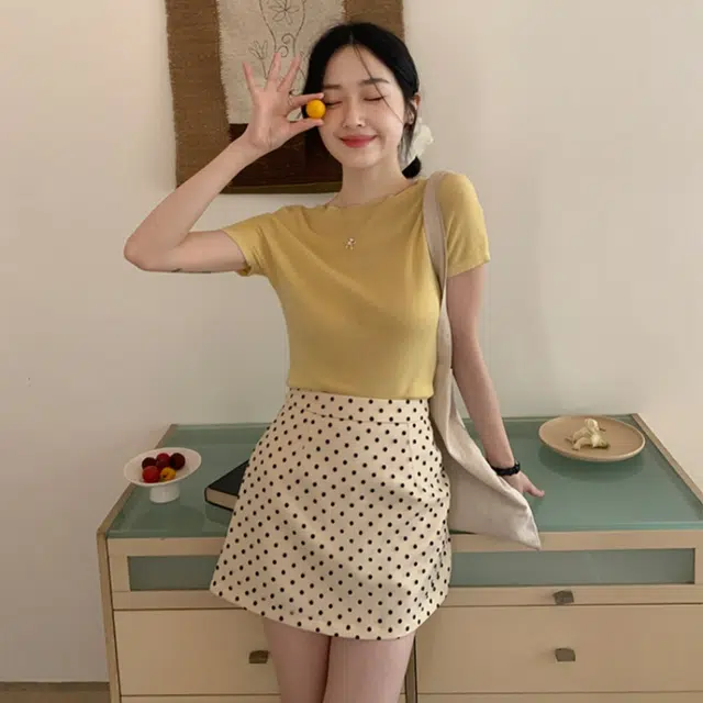木清清 高腰时尚百搭气质休闲短裙 女款 杏色