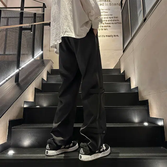 普鲁士多特蒙德 美式高街复古经典潮流基础款时尚宽松直筒百搭舒适户外运动侧边拉链城市机能休闲裤 男女同款