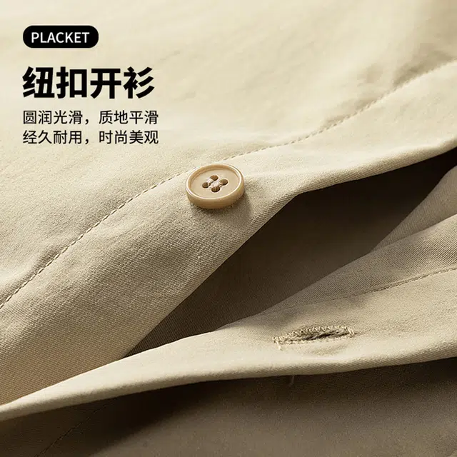 普鲁士多特蒙德 翻领纯色字母美式复古学院风简约休闲柔软亲肤宽松百搭通勤短袖衬衫 男女同款