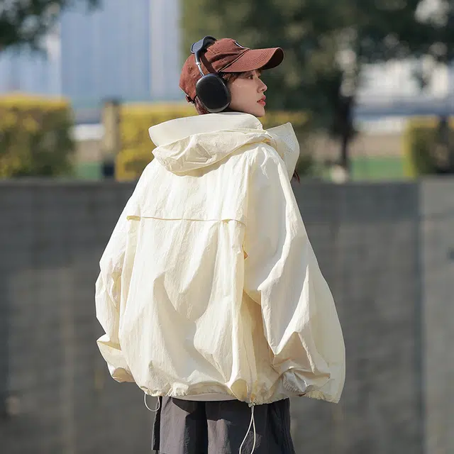 普鲁士多特蒙德 纯色连帽拉链 透气防紫外线凉感防晒防晒服 男女同款