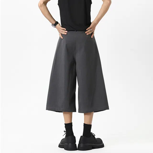 普鲁士多特蒙德 美式复古高街潮牌简约垂感宽柔软舒适百搭七分休闲短裤 男女同款