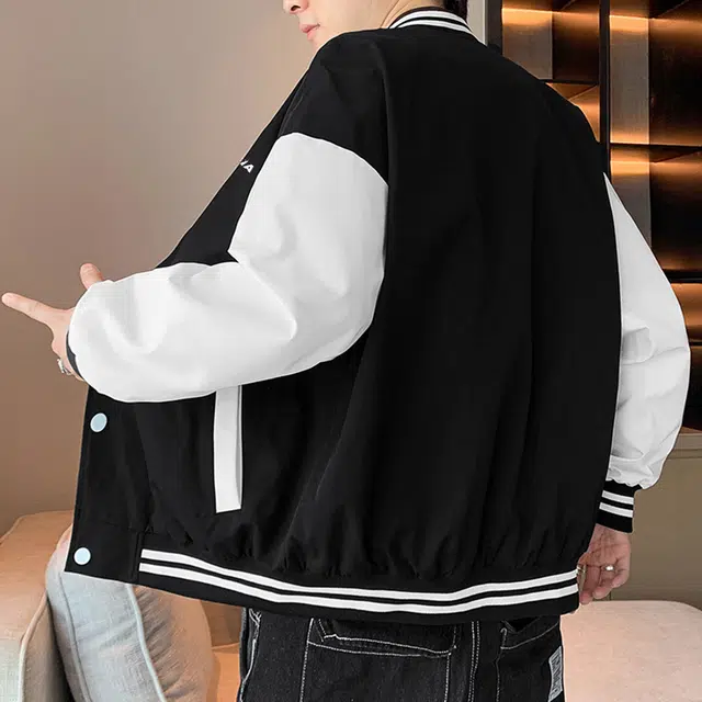 普鲁士多特蒙德 棒球服外套男春夏季潮牌美式高街痞帅青少年宽松休闲撞色拼接设计感夹克 男女同款