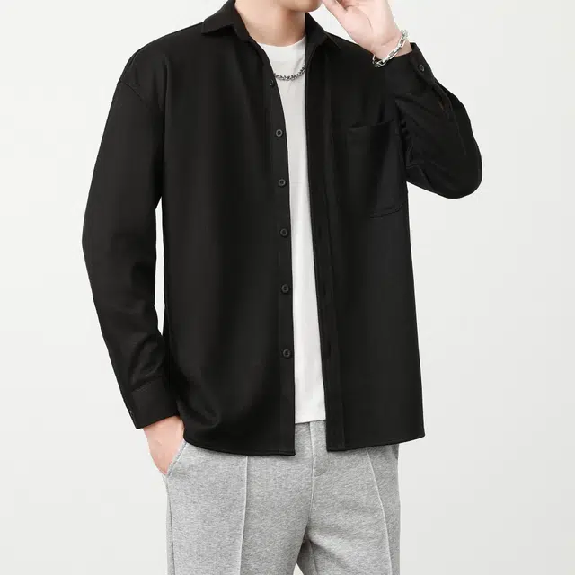 普鲁士多特蒙德 潮牌秋冬加厚男式高级感宽松舒适衬衣外套保暖休闲工装服装 上衣 衬衫 男女同款