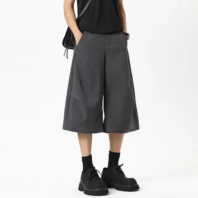 普鲁士多特蒙德 美式复古高街潮牌简约垂感宽柔软舒适百搭七分休闲短裤 男女同款