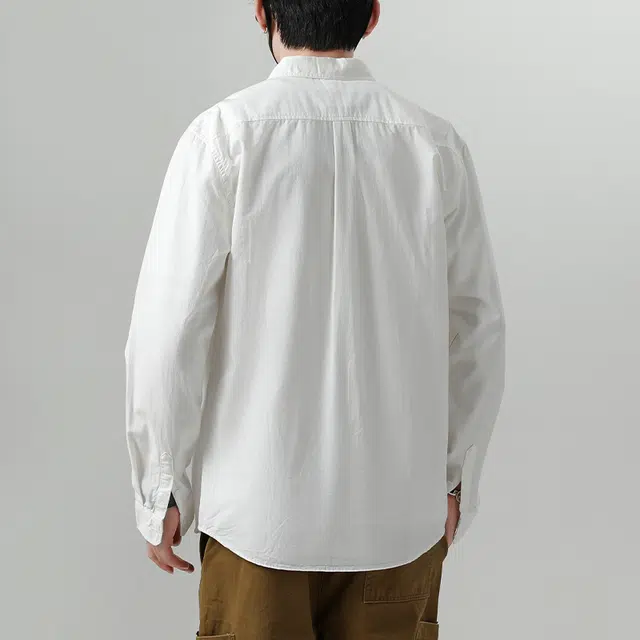 普鲁士多特蒙德 潮流痞帅美式简约男士衬衣高级感纯色舒适透气宽松翻领长袖服装 上衣 衬衫 男女同款