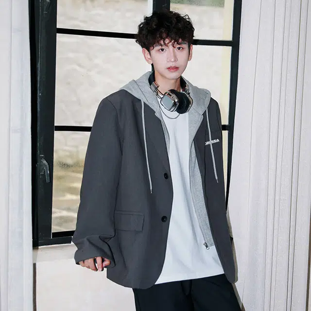 普鲁士多特蒙德 美式高街潮流宽松休闲西装 男女同款