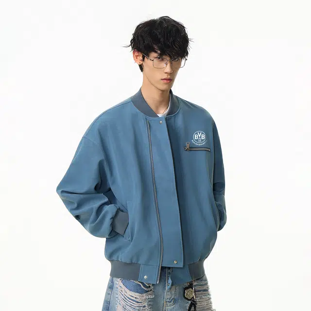 普鲁士多特蒙德 美式复古高街小众时尚氛围感拉链口袋设计宽松休闲百搭无性别主义日常通勤夹克  男女同款