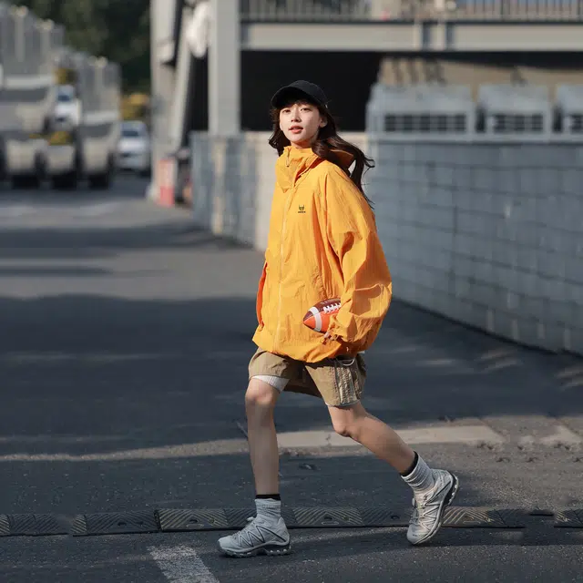 普鲁士多特蒙德 纯色连帽拉链 透气防紫外线凉感防晒防晒服 男女同款