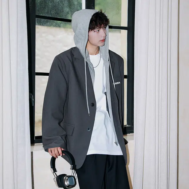 普鲁士多特蒙德 美式高街潮流宽松休闲西装 男女同款