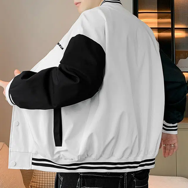 普鲁士多特蒙德 棒球服外套男春夏季潮牌美式高街痞帅青少年宽松休闲撞色拼接设计感夹克 男女同款