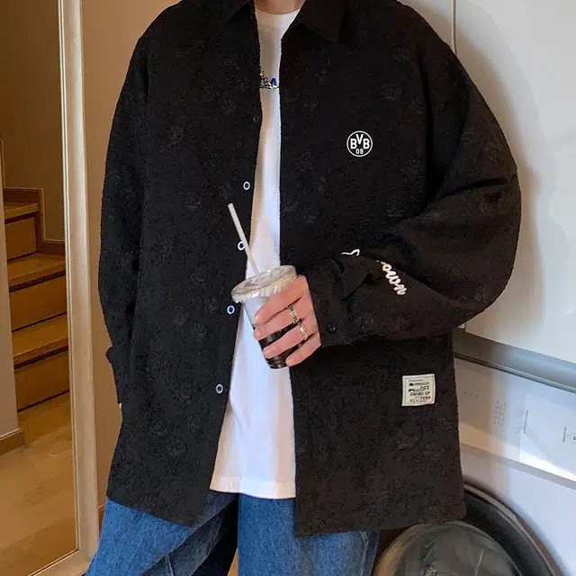 普鲁士多特蒙德 肌理感提花衬衣外套高级感简约时尚学院休闲百搭凉感亲肤透气翻领短袖衬衫 男女同款