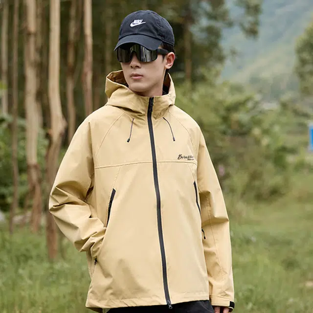 普鲁士多特蒙德  山系户外运动三合一拼色登山休闲机能风防风透湿透气耐磨工装风壳  耐磨透气防水防风冲锋衣 男女同款