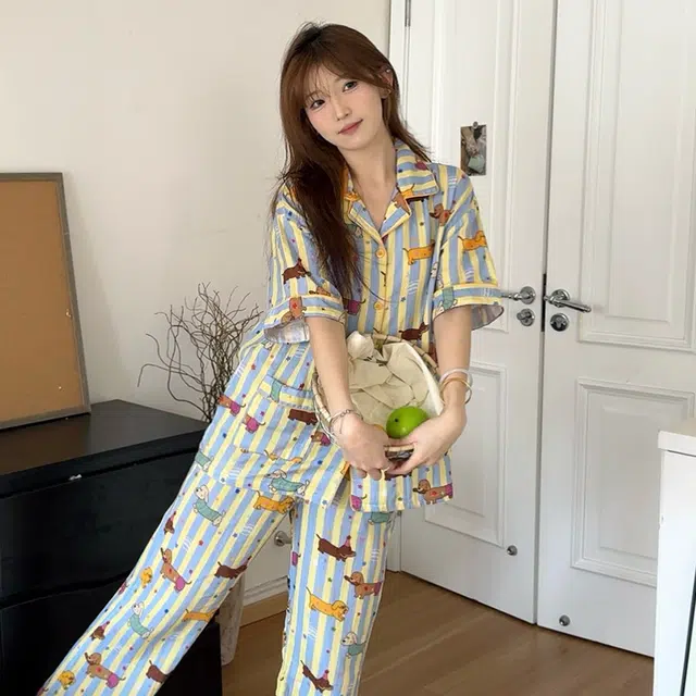 侘町 纯棉亲肤卡通柔软透气亲肤睡衣礼盒 女款 图片色