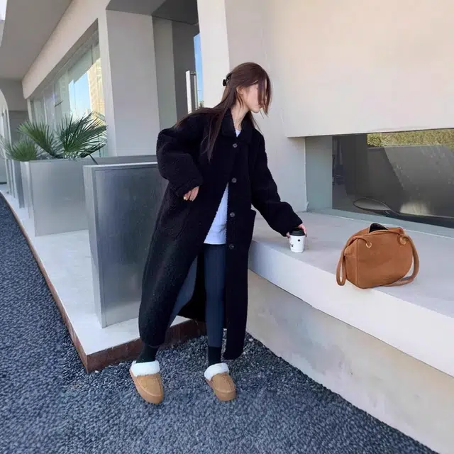 邓大喵 皮毛一体仿翻领羊羔毛外套女冬加厚毛毛中长款保暖大衣皮草 女款