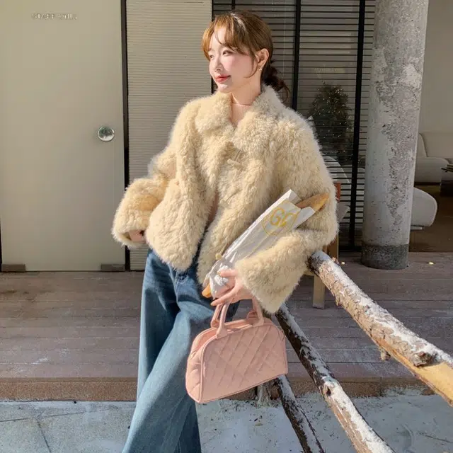 邓大喵 毛毛外套女秋冬小个子高级感超好看千金风皮毛一体短上衣穿搭皮草 女款