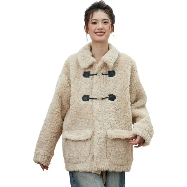邓大喵 时尚舒适休闲百搭绒感外套 女款
