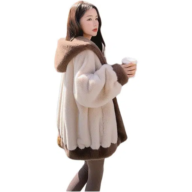 邓大喵 百搭简约舒适时尚绒感外套 女款
