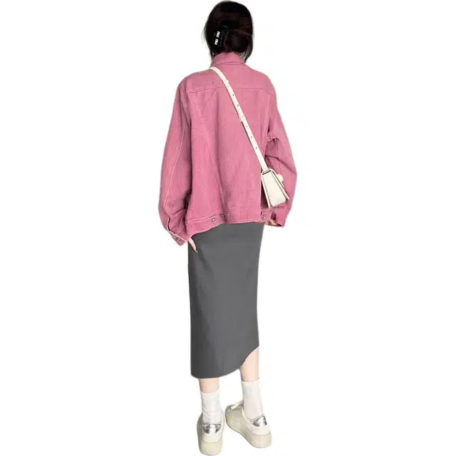 邓大喵 时尚女春秋季休闲显瘦港味夹克复古潮流上衣牛仔外套 女款