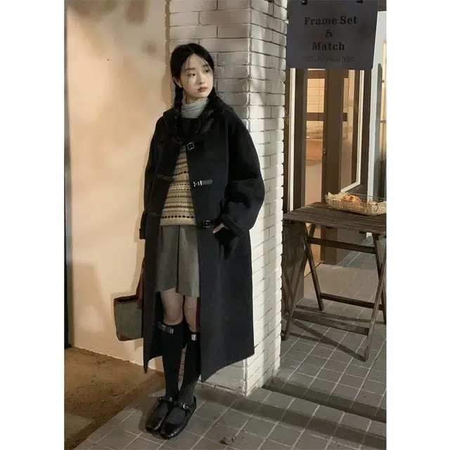 邓大喵 灰色呢子外套女秋冬毛呢高级感超好看百搭小个子中长款穿搭大衣 女款