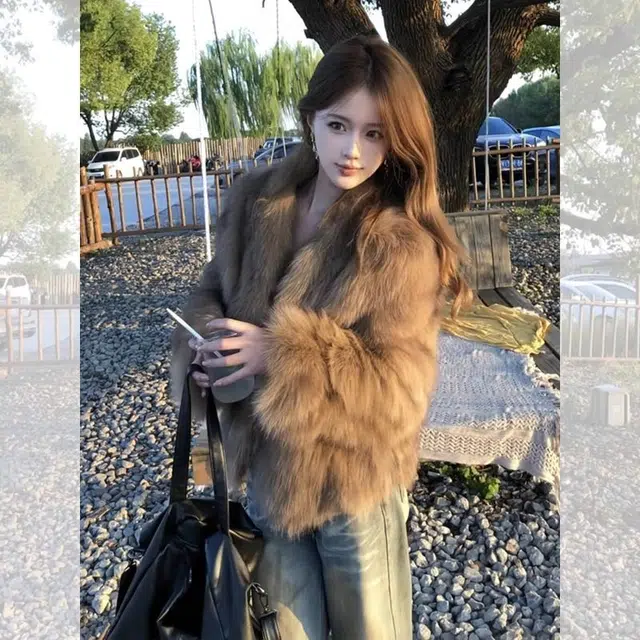 邓大喵 高级感环保狐狸毛外套女短秋冬加厚保暖毛毛大衣皮草 女款