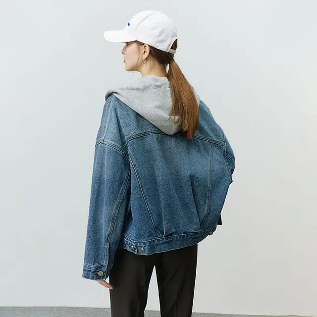 邓大喵 时尚气质春秋季时髦廓形百搭显瘦夹克潮流上衣牛仔外套 女款
