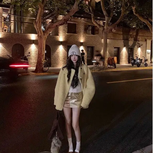 邓大喵 女皮毛一体羊羔毛外套冬季加厚立领毛毛大衣皮草 女款