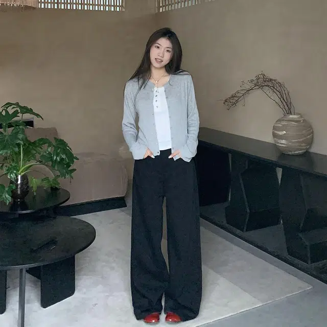 邓大喵 高个子加长阔腿女夏季高腰宽松休闲直筒拖地裤子牛仔裤 女款