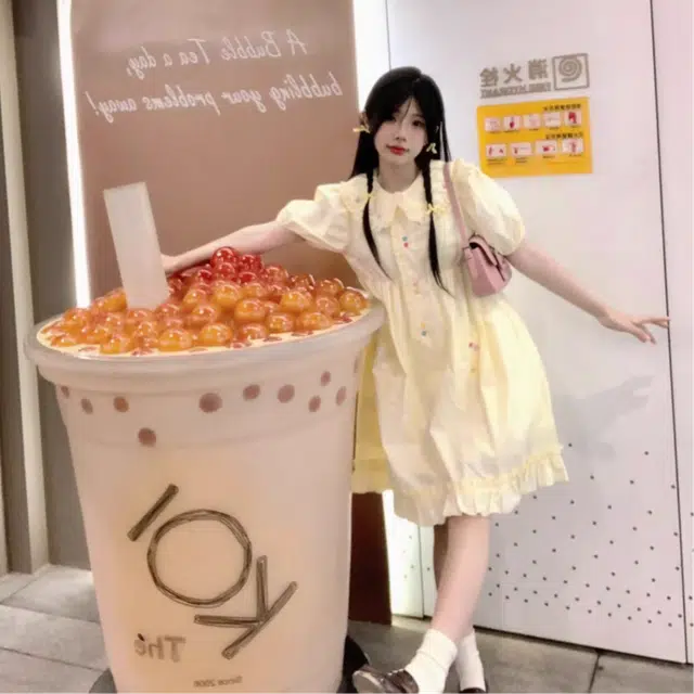 邓大喵 日系软妹学院风卡通短袖连衣裙 女款