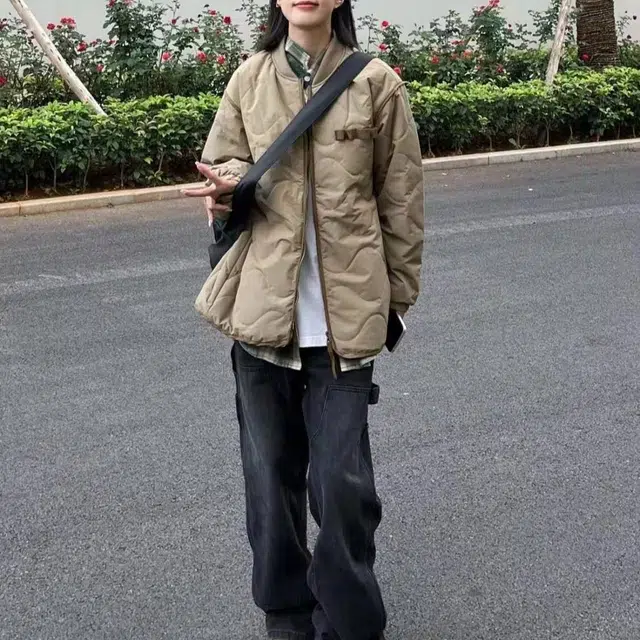 邓大喵 日系美拉德宽松菱格外套女秋冬学生夹棉夹克棒球服棉衣潮棉服 女款