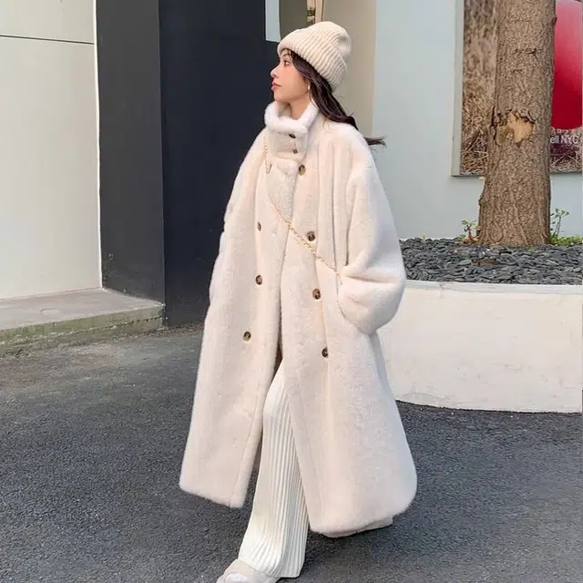 邓大喵 宽松立领长袖皮草 女款