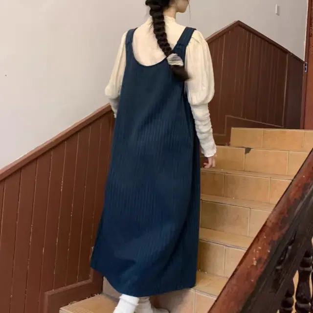 邓大喵 两件学院风甜美毛呢背心连衣裙子女学生+蕾丝花边衬衫裙套装 女款