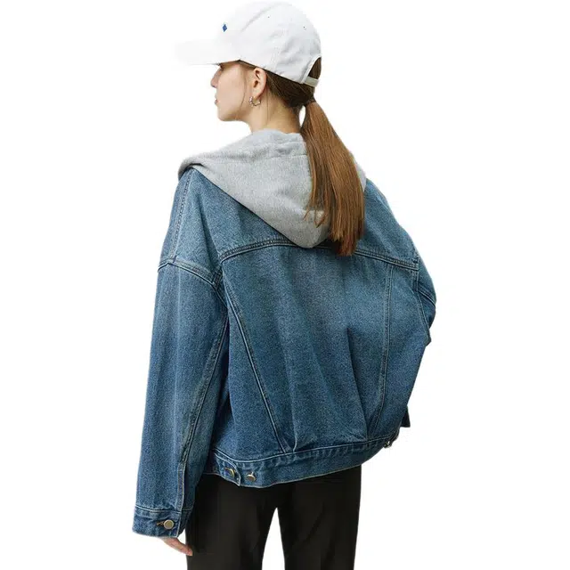 邓大喵 时尚气质春秋季时髦廓形百搭显瘦夹克潮流上衣牛仔外套 女款