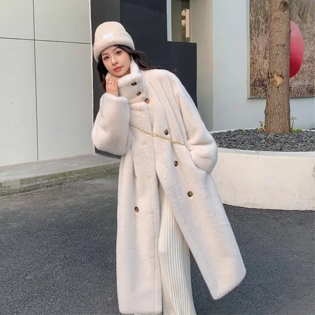 邓大喵 宽松立领长袖皮草 女款