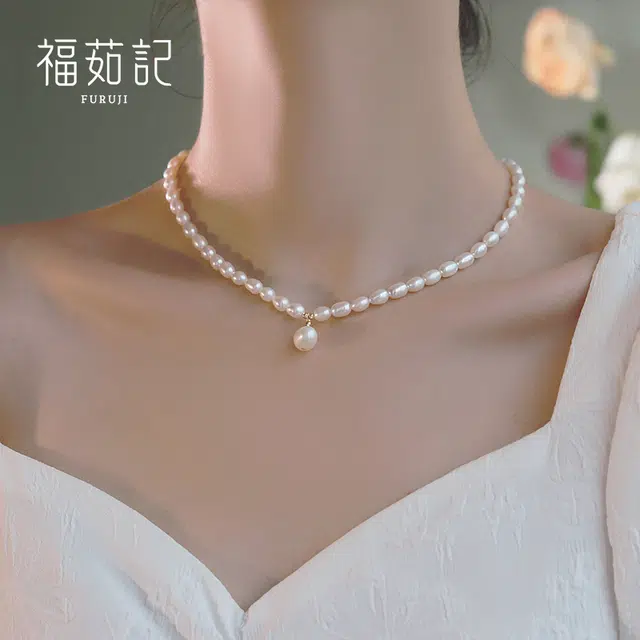 福茹记 不规则 新中式温柔小众设计 百搭个性单品 淡水珍珠 套链 女款