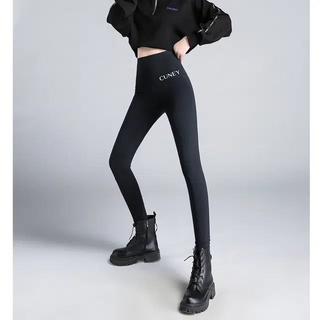 惟熙 简约高腰九分修身打底裤 女款 黑色